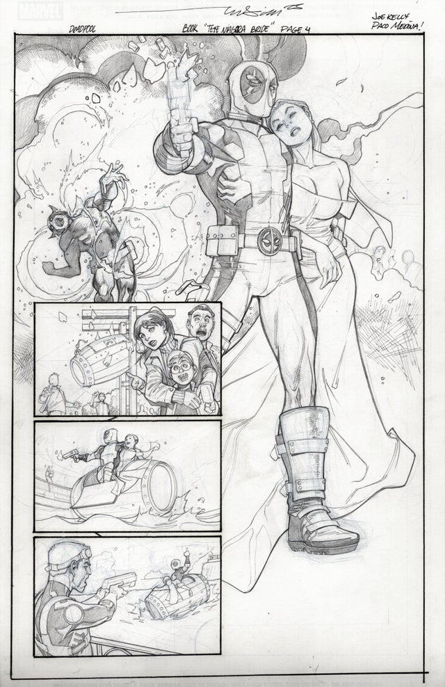 Deadpool Wedding issue original art, Paco Medina Comic Art