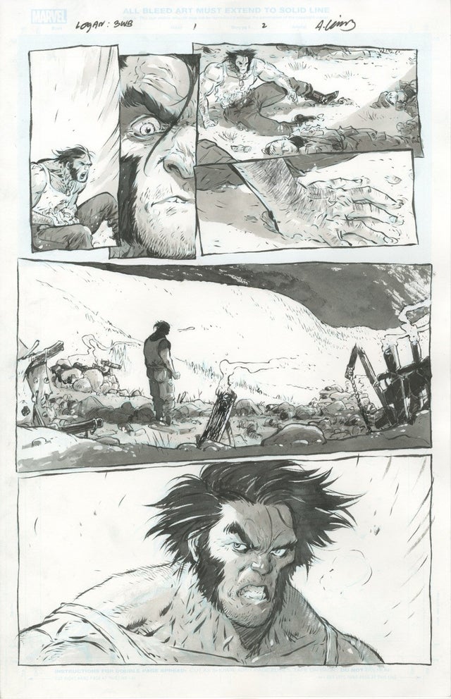 Logan: Black, White & Blood (2026) #1 - WOLVERINE pg 2 Comic Art