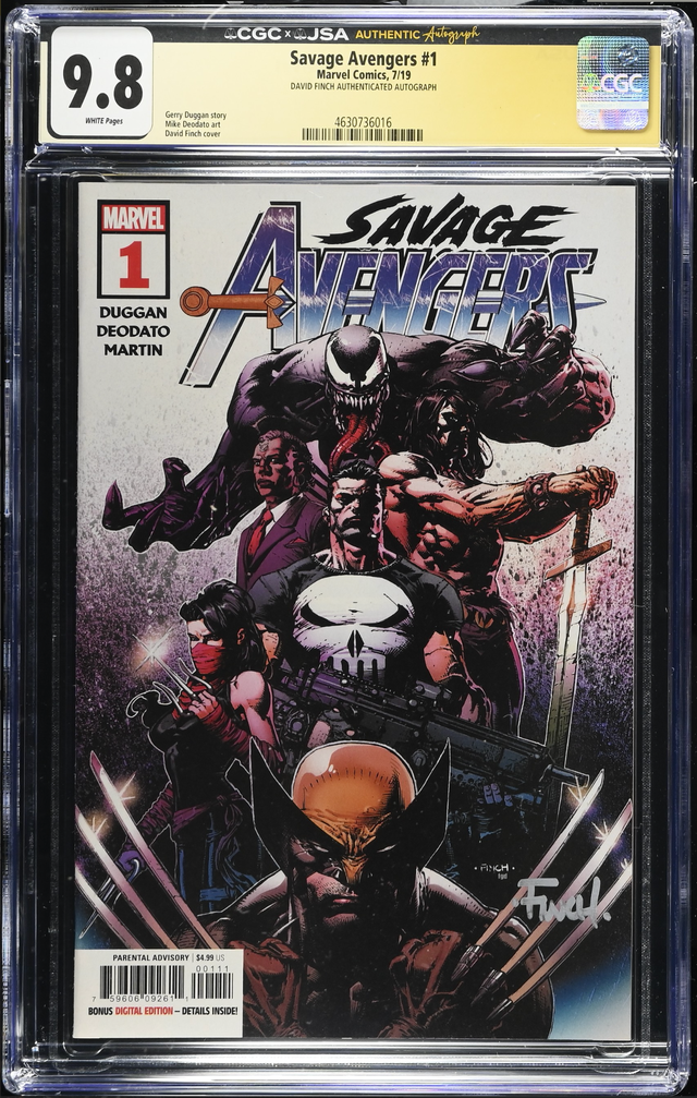 CGC/JSA Finch Savage Avengers Wolverine Venom Comic Art