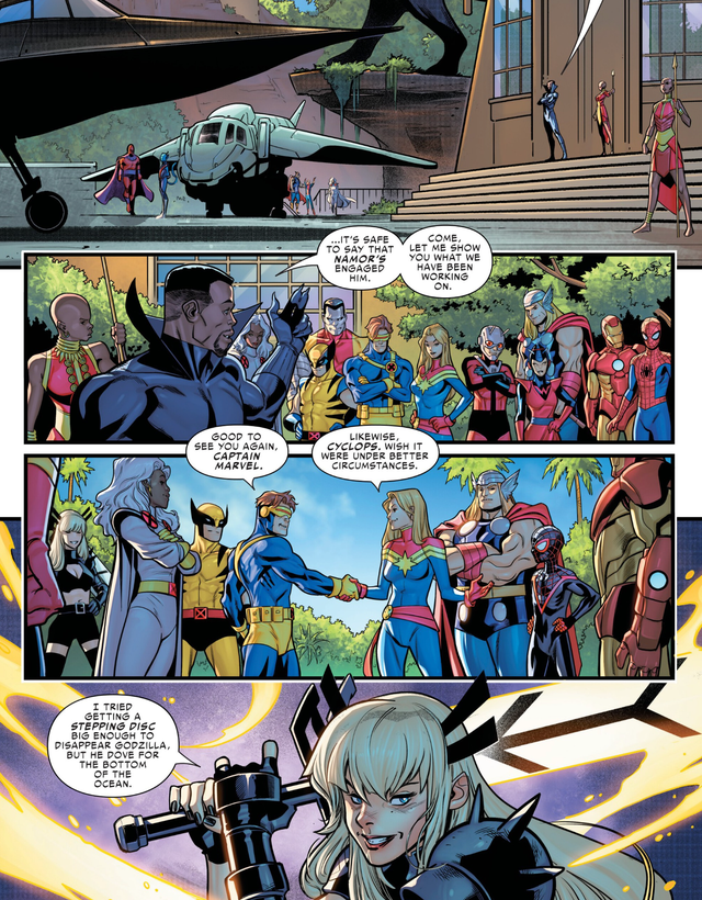 Godzilla Destroys The Marvel Universe ISSUE 4 (2025) - PACO MEDINA X-men, Magik, Black Panther, Wolverine, Spider-Man Comic Art