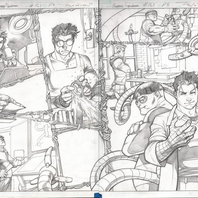 Avenging Spider-Man 15.1, Page 4-5 Peter Parker and Doctor Octopus - Paco Medina (2013) Comic Art