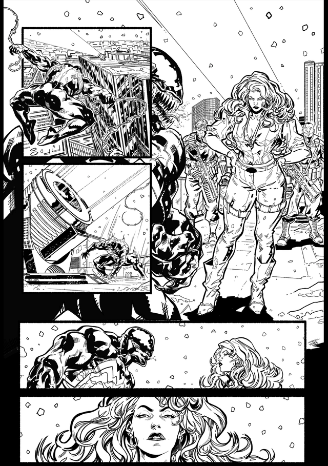 Venom Lethal Protector II Artist Proof - Original Art Issue 1, Page 30 Silver Sable Comic Art
