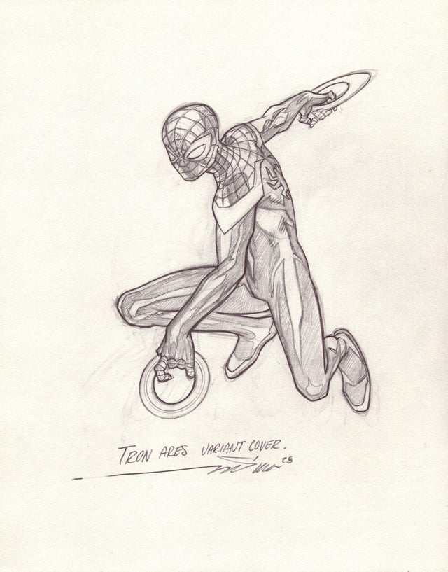 Miles Morales Tron Cover Art Prelim Paco Medina Comic Art