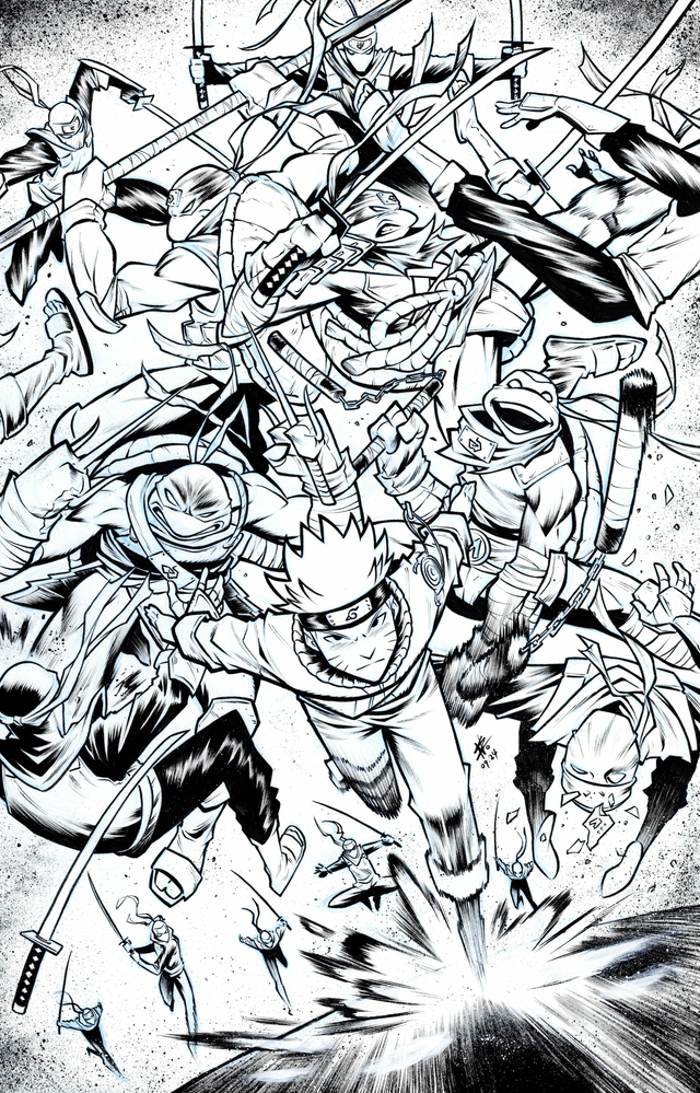 Teenage Mutant Ninja Turtles x Naruto #2 - IDW, Cover Art from Edison Neo Comic Art