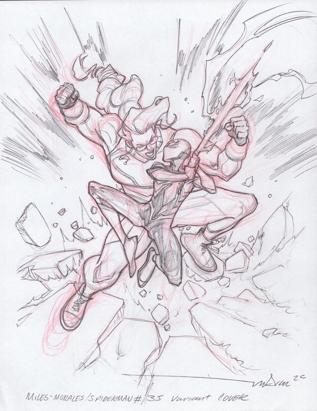 Miles Morales Spider-Man issue 35 Cover Prelim - Paco Medina Comic Art