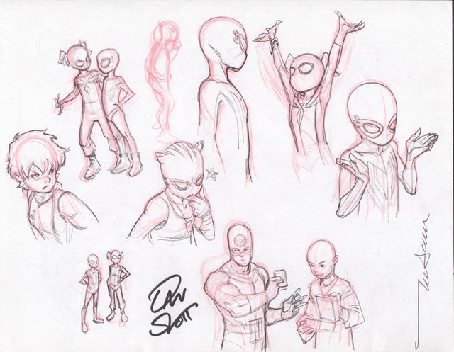 Spiderboy Prelim, Signed by Dan Slott Comic Art